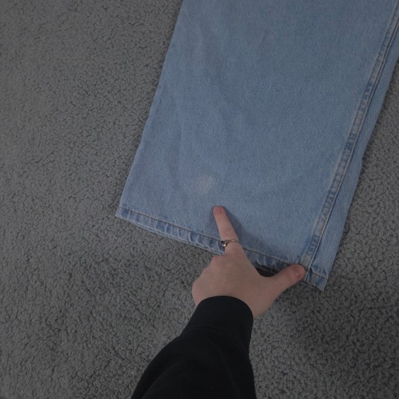 Motel Rocks Jeans Womens 30x32 Blue Wide Leg Parallel Mid Rise Light Wash Denim - Picture 3 of 10